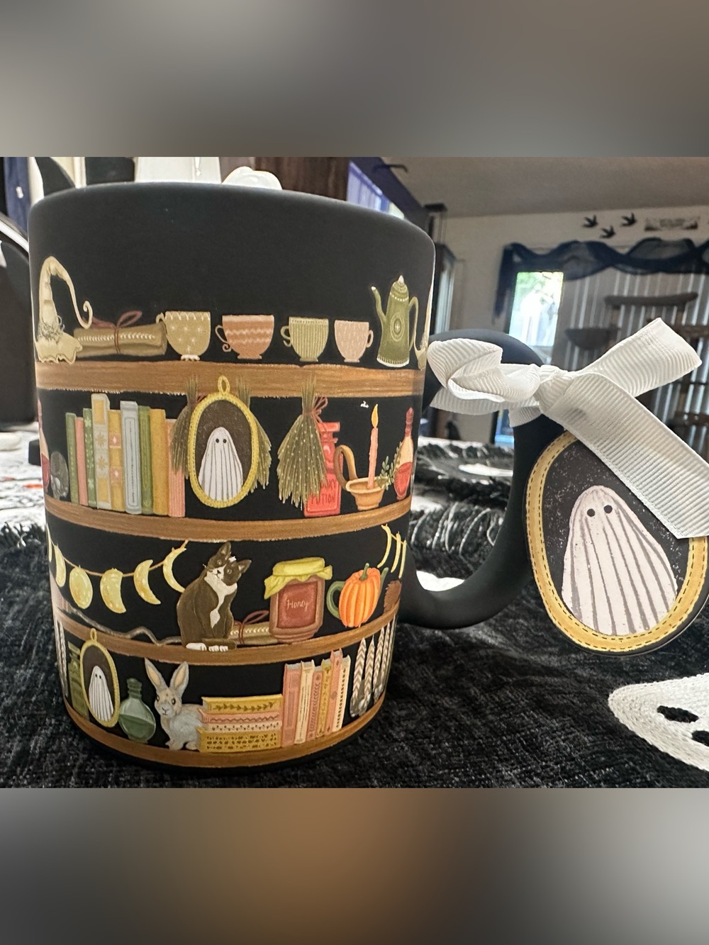 Halloween Ghost Bookshelf Mug